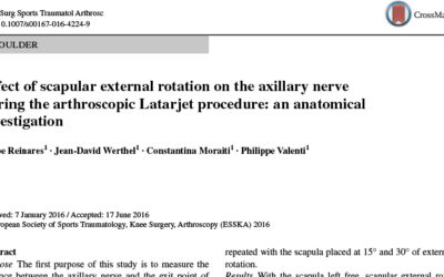 Effect of scapular external rotation on the axillary nerve during the arthroscopic Latarjet procedure_ an anatomical investigation – Dr. Felipe Reinares